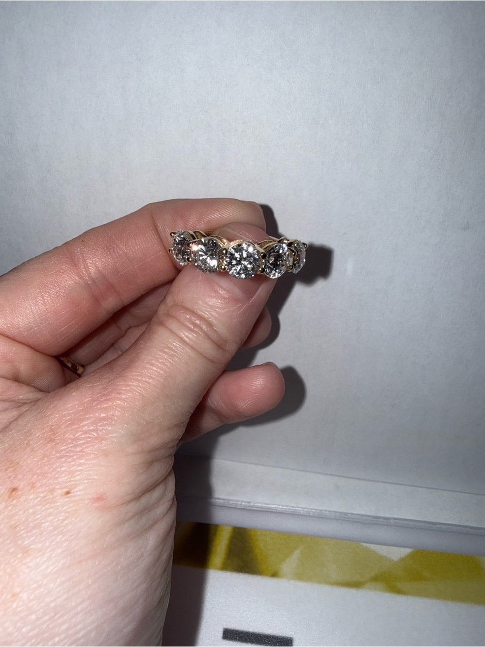 14K Gold Five-Stone Lab Grown Diamond Ring - White Diamonds